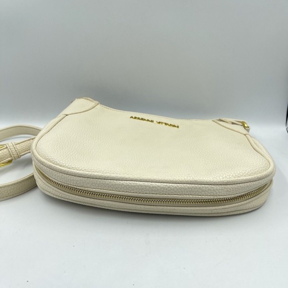Adrienne Vittadini Handbag Womens Cross Body Shoulder Handbag Beige - Picture 8 of 16